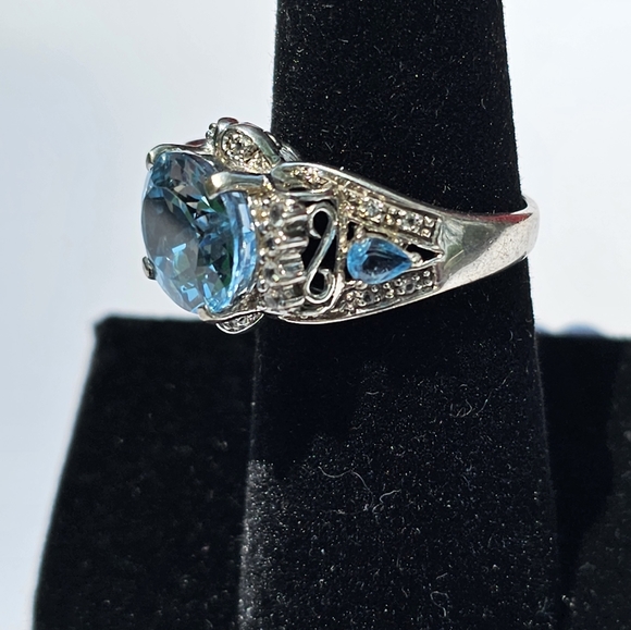 Sky & Swiss Blue Topaz Sterling Silver  with Certificate of Authenticity Sz 7! - Picture 11 of 16